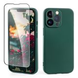 Attega Yeşil Silikon Kılıf iPhone 13 Pro Max Kılıfı (6,7 inç 2022) ile Uyumlu İnce Sıvı Silikon Kılıf Kapak 1 Ekran Koruyucu Yumuşak Darbeye Dayanıklı Telefon Koruyucu Kılıf iPhone 13 Pro Max için