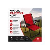 attım sepete Kamp Sandalyesi Bardaklıklı Lüks Piknik Sandalye Kırmızı