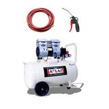 Attlas 50 Litre Yağsız Sessiz Hava Kompresörü, 15 Metre Sprey Hava Hortumu Seti