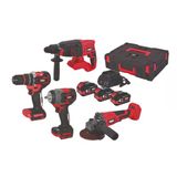 Attlas Atb 21 Ks4a-403C Kömürsüz Kombo 4'Lü Set (Kırıcı Delici + Vidalama + Somun Sıkma + Taşlama) A0104176