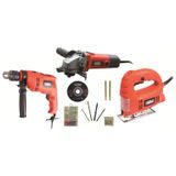 Attlas Eco 3'lü Makine Set (500W Matkap +400W Dekupaj+12 V Li-ion Vidalama)