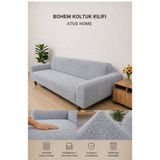 ATUSHOME Bohem Jakar 3Lü esnek lastikli yıkanabilir kaymaz koltuk örtüsü koltuk kılıfı kanepe kılıfı
