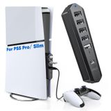 Auarte Playstation 5 Pro/Slim Console için USB Hub, 1 Tip C 3.1 Bağlantı, 4 USB 2.0 Bağlantı Noktası, 1 USB Şarj Bağlantısı, PS5 Pro/Slim Aksesuar Uyumlu