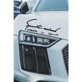 Audi A2 Sport Mind Far Üstü Şerit Sticker Siyah Zemin Kırmızı Yazılı Oto Aksesuar A2 Yazılı