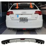Audi A3 2003-2007 Difüzör Arka Tampon Eki 4 Egzoz Çıkışlı Gri