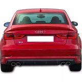 Audi A3 8V İcin (2017-2019) S3 Style Arka Tampon Difuzor (Plastik)