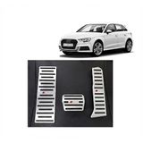 Audi A3 Q3 Uyumlu Otomatik Vites Pedal Seti Gaz Fren Ayak Dayama Takımı 3 Parça Krom