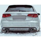 Audi A3 Uyumlu 8V Hatchback 2012 - 2016 S3 Arka Tampon Eki - Difüzör (Plastik)