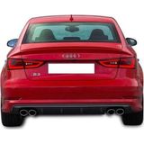 Audi A3 Uyumlu 8V Sedan 2012 - 2016 S-Line S3 Arka Tampon Eki - Difüzör (Plastik)