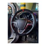 Audi A3 Uyumlu Direksiyon Kilifi Dikmeli Noktali-Nubuk Kirmizi Yuzuklu