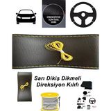 AUDI A3 uyumlu oto,araç direksiyon kılıfı sarı dikiş