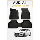 Audi A4 2008–2023 3D Havuzlu Oto Paspas - Siyah