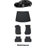 Audi A4 2023 Model 5d Premium Ekstra Havuzlu Paspas ve Bagaj Havuzu Set - Siyah