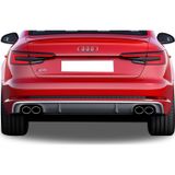 Audi A4 B9 2016 Sonrası 4 Çıkışlı S4 Arka Tampon Eki - Difüzör (Plastik)(Boyasız)