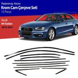 Audi A4 Cam Çıtası Komple Set Çerçevesi Kromu Nikelajı B8 Kasa