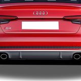 Audi A4 Uyumlu B9 2016 Sonrasi 4 Cikisli S4 Arka Tampon Eki - Difuzor (Plastik)