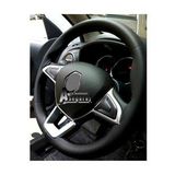 Audi A4 Uyumlu Dikmeli Direksiyon Kılıfı Soft Siyah Deri-Siyah İpli ( 38cm×10.5cm )