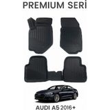 Audi A5 2016+ 3D Havuzlu Oto Paspas | Araca Özel Kauçuk – Kaymaz & Koku Yapmaz - Siyah