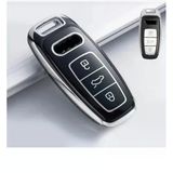 Audi A6 A7 A8 E-Tron Q8 Q5 C8 A3 D5 Sustasız Anahtar Kılıfı Siyah/Gümüş 2.Resime Bakınız