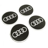Audi Alüminyum Jant Göbeği Yapıştırma Siyah 60Mm 4 Adet