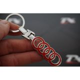 Audi Halka Logo Krom Metal Çift Yön Anahtarlık siyah