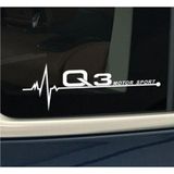 Audi Q3 Yan Cam Sticker Oto Kapı Çıkartma Aksesuar 20cmx7cm