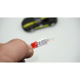 Audi Rs Direksiyon Alüminyum Alaşımlı 3M 3D Sticker Logo 2Li Set kirmizi-siyah