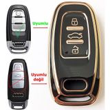 Audi Uyumlu A4 A5 A6 A7 A8 Q5 Q7 2008-2016 Smart Siyah Anahtar Kumanda Kabı Kılıfı Oto Anahtarlık