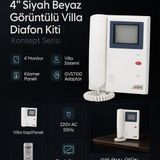 Audio 001396 Gvst Konsept Gty 4” Siyah Beyaz Görüntülü Villa Diafon Kiti | Konsept Serisi | Kamera + Adaptör Dahil - GVST Konsept GTY - 4" Siyah Beyaz Görüntülü Villa Diafon Kiti