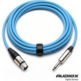 AUDIOX Alpha Series Jak Kablo 6.3 mm Mono Xlr Dişi Mikrofon ve Enstrüman Kablosu - Mavi