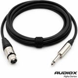 AUDIOX Alpha Series Jak Kablo 6.3 mm Mono XLR Dişi Mikrofon ve Enstrüman Kablosu - Siyah - 5 m