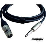 AUDIOX Alpha Series Jak Kablo 6.3 mm Mono XLR Dişi Mikrofon ve Enstrüman Kablosu - Siyah - 7,5 m