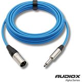 AUDIOX Alpha Series Jak Xlr Erkek Kablo 6.3 mm Mono Gitar Klavye Mikser Enstrüman Kablosu - Mavi - 12 m