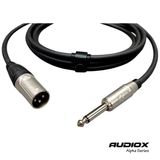 AUDIOX Alpha Series Jak XLR Erkek Kablo 6.3 mm Mono Gitar Klavye Mikser Enstrüman Kablosu - Siyah