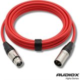 AUDIOX Alpha Series Xlr Mikrofon Kablosu Balanslı Xlr Erkek Xlr Dişi Canon Kablo - Kırmızı - 5 m