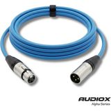 AUDIOX Alpha Series Xlr Mikrofon Kablosu Balanslı Xlr Erkek Xlr Dişi Canon Kablo - Mavi - 7,5 m