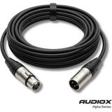AUDIOX Alpha Series XLR Mikrofon Kablosu Balanslı XLR Erkek XLR Dişi Canon Kablo - Siyah - 5 m