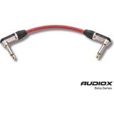 AUDIOX Beta Series L Tipi Jak Pedal Ara Kablosu 6.3 mm Pedalboard Kablosu / Patch Kablo - Kırmızı - 25 cm