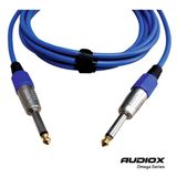 Audıox Omega Series 6.3 mm Mono Jak Kablo | Gitar – Amfi – Klavye Bağlantı Kablosu | Enstrüman Kablosu - Mavi