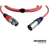 AUDIOX Omega Series XLR Mikrofon Kablosu Balanslı XLR Erkek XLR Dişi Canon Kablo - Kırmızı - 3 m