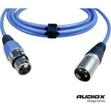 AUDIOX Omega Series XLR Mikrofon Kablosu Balanslı XLR Erkek XLR Dişi Canon Kablo - Mavi - 7,5 m