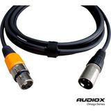 AUDIOX Omega Series XLR Mikrofon Kablosu Balanslı XLR Erkek XLR Dişi Canon Kablo - Siyah - 7,5 m