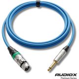 AUDIOX Platinum Series Jak Kablo 6.3 mm Mono Xlr Dişi Mikrofon ve Enstrüman Kablosu - Mavi