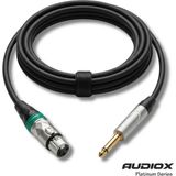 AUDIOX Platinum Series Jak Kablo 6.3 mm Mono Xlr Dişi Mikrofon ve Enstrüman Kablosu - Siyah - 1 m