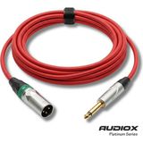AUDIOX Platinum Series Jak Xlr Erkek Kablo 6.3 mm Mono Gitar Klavye Mikser Enstrüman Kablosu - Kırmızı - 12 m