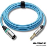 AUDIOX Platinum Series Jak Xlr Erkek Kablo 6.3 mm Mono Gitar Klavye Mikser Enstrüman Kablosu - Mavi