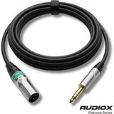 AUDIOX Platinum Series Jak Xlr Erkek Kablo 6.3 mm Mono Gitar Klavye Mikser Enstrüman Kablosu - Siyah
