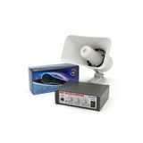 AUDIOX PS-50 Pazarcı Ses Sistemi Seti 12 Volt 50 Watt Pazarcı Amfisi Horn Hoparlör Dinamik El Mikrofonu