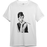 Audrey Hepburn 001 Beyaz Kadın T-shirt