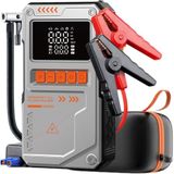 Auhma 10000mAh Jump Starter Akü Takviye Cihazı - 150 PSI Lastik Şişirme Hava Pompası, Taşınabilir Powerbank ve LED Fenerli Çok Amaçlı Araç Kiti (Gri)